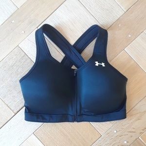 Under Armour Black Zipper Front Bra  Size 34 - 36